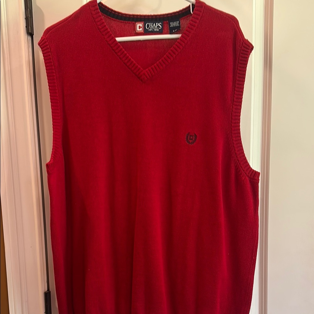 Chaps Red V-Neck Sweater
